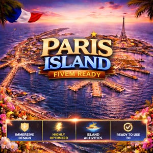 Isla de París, lista para FiveM, Mlo/Ymap, interior de GTA 5 totalmente optimizado, mod de mapa personalizado, recurso de rol de alta calidad, descarga instantánea.