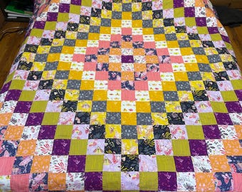 Handmade Aerial Trip Around the World Quilt