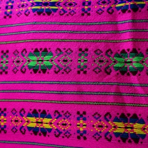 Mexican  Pink  with flowers Fabric 31&quot; width by one yard