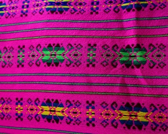 Mexican  Pink  with flowers Fabric 31" width by one yard