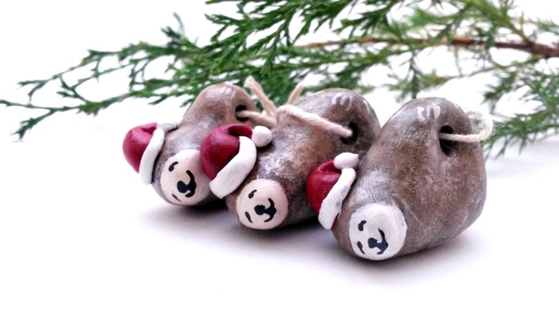 Santa Sloth Christmas Ornament image 3
