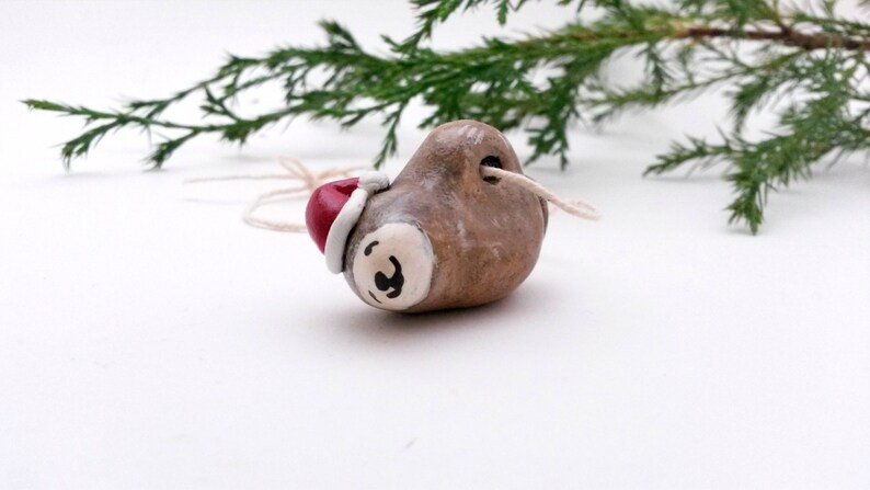 Santa Sloth Christmas Ornament image 0