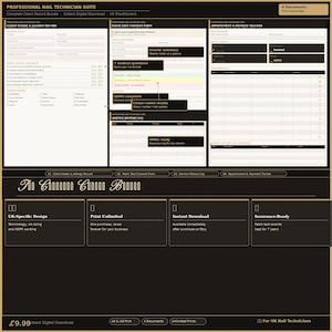 Mobile Nail Technician Bundle | Client Intake & Allergy Record | Patch Test Consent | Appointment and Income Tracker | UK Download