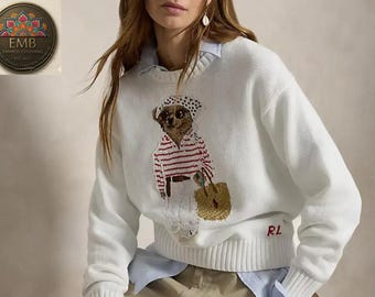 Ralph Lauren Polo Bear Women Sweater | Iconic Knit Pullover Jumper