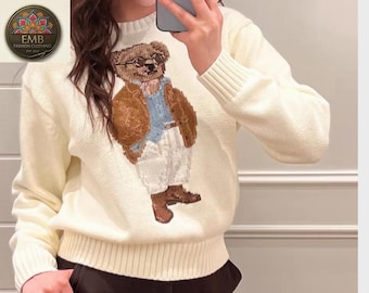 Ralph Lauren Polo Bear Women Sweater | Iconic Knit Pullover Jumper
