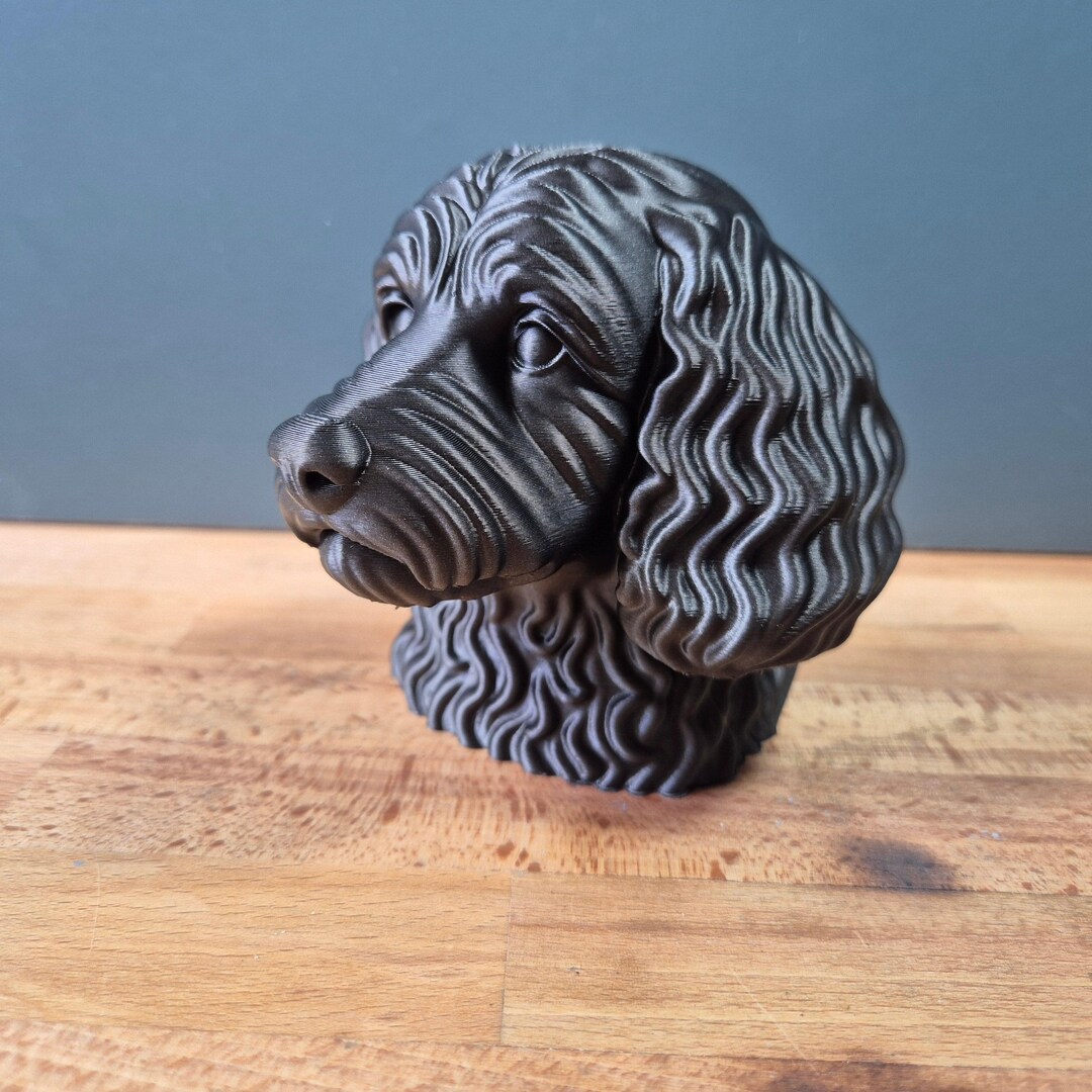 Detailed 3D Printed Cockapoo Bust: Bronze Effect Statue, 15cm Tall ...