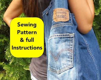Wzorzec do szycia, dzięki któremu Twoje dżinsy zamienią się w torbę jeansową