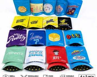 50 Pack Cookies LA Mylar Bags, smell proof, resealable 3.5g mylar bag