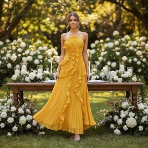 Asymmetric Ruffle Maxi Dress - Etsy