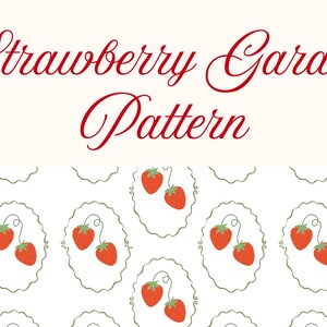 Strawberry Seamless Pattern | Cute Fruit Digital Paper | Repeat Pattern PNG | Cottagecore Fabric Design | Commercial Use