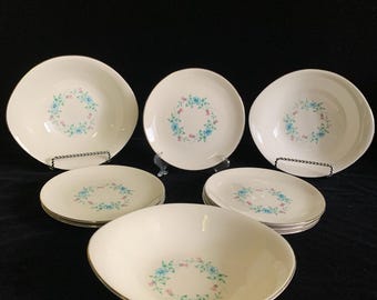 Harker Midcentury Collectible Snack Plates & Bowl Set