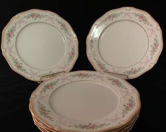 Vintage Mikasa Fine Bone China "Ribbon Pink" Dinnerware