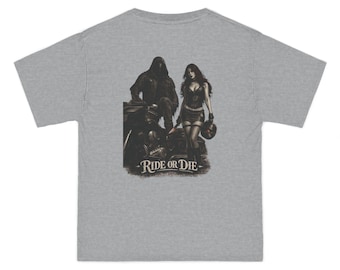 2X-6X sizes Ride or Die Motorcycle Couple T-shirt | Biker Art Tee