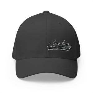 Evolution Moto Designs Embroidered Baseball Cap – Motorcycle Riding History Snapback