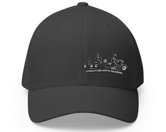 Evolution Moto Designs Embroidered Baseball Cap – Motorcycle Riding History Snapback