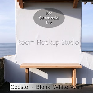 Blank White Wall Mockup for Poster Print & Frame Art Presentation, Empty White Wall, Sea Glimpse Wall Backdrop, Blank Wall Background, JPG