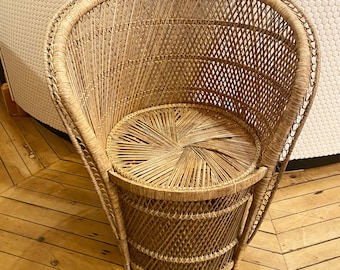 Small Wicker Peacock Chair