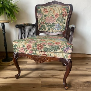 Floral Wood Frame Chair