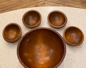 Wooden Salad Bowl Set