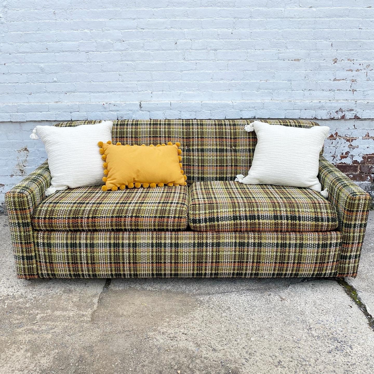 Vintage Plaid Sofa Bed