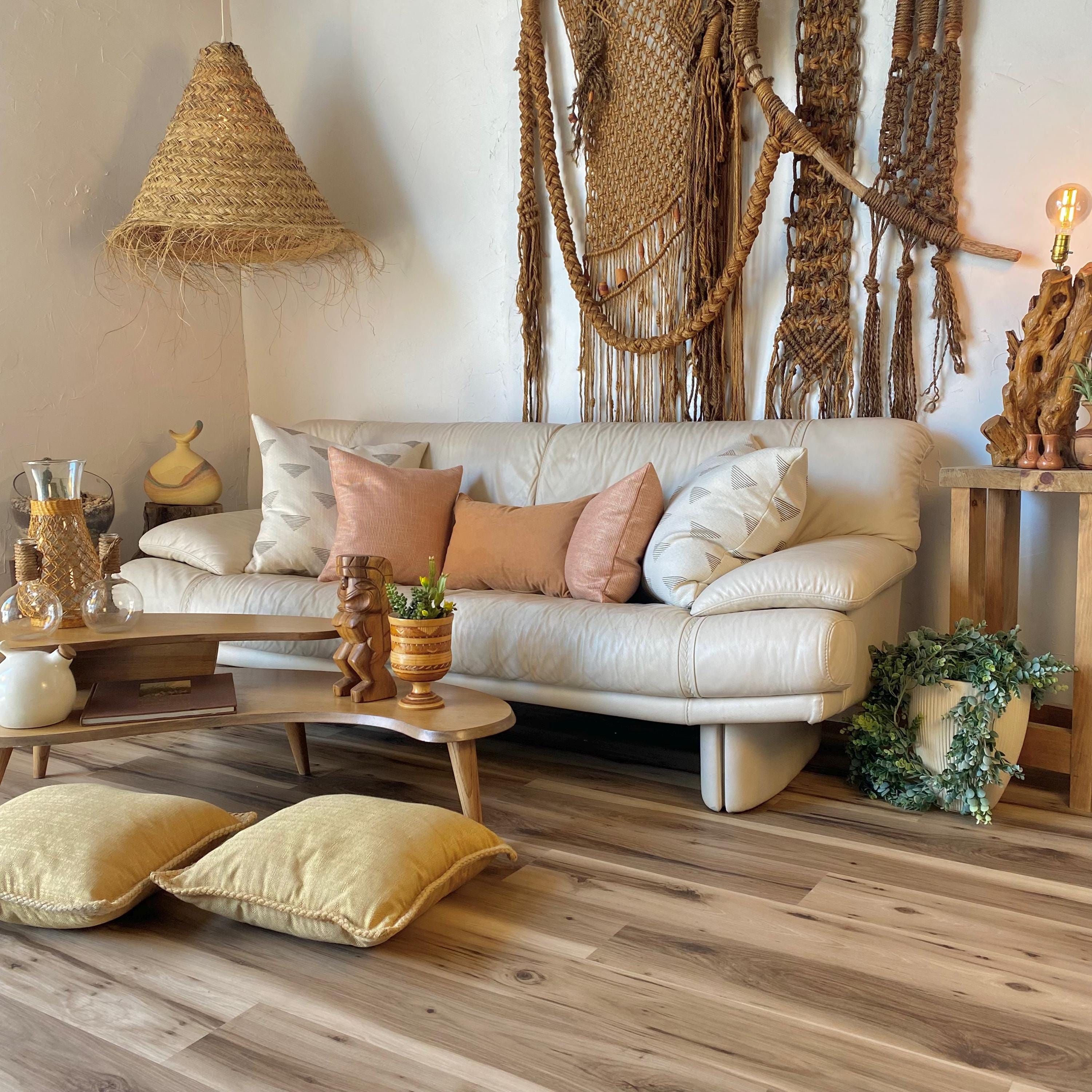 Chunky Cream Vinyl Sofa