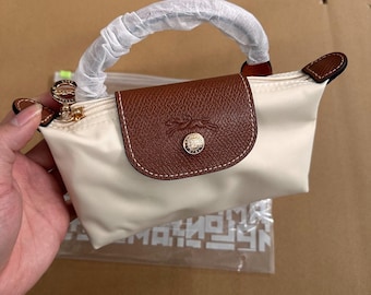 Longchamp White Mini Crossbody Bag Includes Shoulder Strap Adjustable shoulder strap, exquisite, Compact and Portable,Gift for her