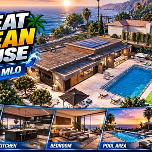 Great Ocean House FiveM MLO kustnära hem Great Ocean Highway Esx Qbcore fristående GTA 5 RP-karta