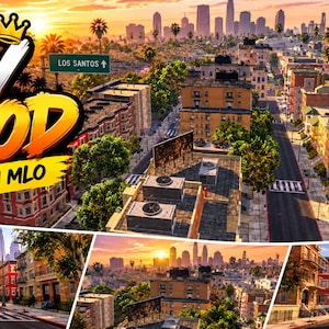 New York Hood FiveM MLO city block apartments store El Burro Heights ESX Qbcore samodzielna mapa RP GTA 5