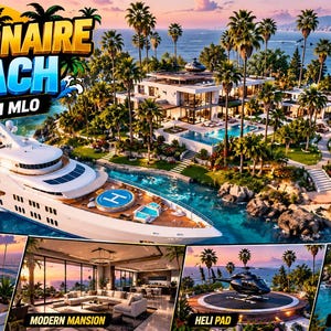 Millionaire Beach FiveM MLO villa coast mansion Del Perro Esx Qbcore standalone GTA 5 RP map