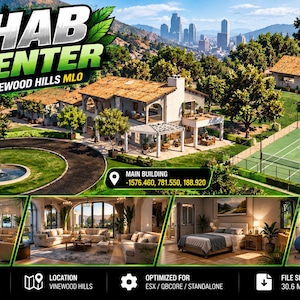 Rehab Center FiveM MLO Vinewood Hills clinic interior Esx Qbcore standalone GTA 5 RP map