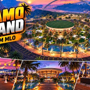 Alamo Island FiveM MLO dom taras most drzewa posiadłość Alamo Sea ESX Qbcore samodzielna mapa RP GTA 5