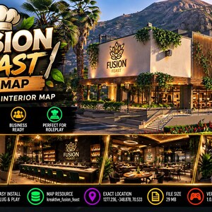 Fusion Feast FiveM MLO restauranginredning Esx Qbcore fristående GTA 5 RP