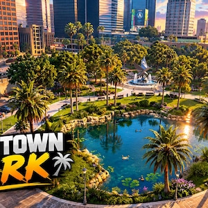 Downtown Park FiveM MLO Legion Square park props and paths Esx Qbcore standalone GTA 5 RP map