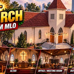 Église Sainte-Brigitte FiveM MLO Paleto Bay, salle de culte Esx Qbcore autonome, carte GTA 5 RP