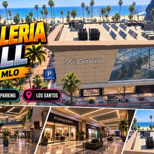 La Galeria Mall FiveM MLO Vespucci shopping mall exterior plot shop interiors Esx Qbcore standalone GTA 5 RP map