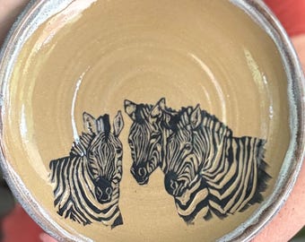 Large zebra serving platter