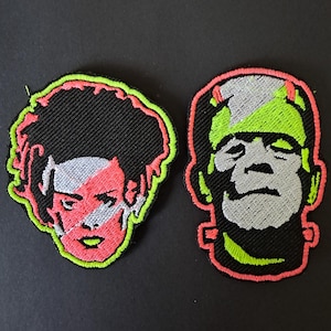 Frankenstein and The Bride NEON 2-patch set (green, pink and white)