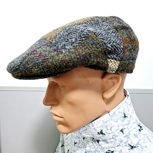 vintage Harris Tweed Failsworth tartan patchwork Plaid wool flat Newsboy cap Ivy Golf Gatsby Hat