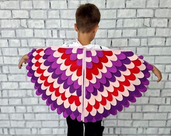 Vintage kids purple bird wings Costume Halloween Clothing children cosplay