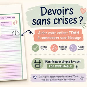 Devoirs sans crises TDAH | Aider son enfant à se concentrer | Planificateur devoirs enfant | Routine et gestion du stress