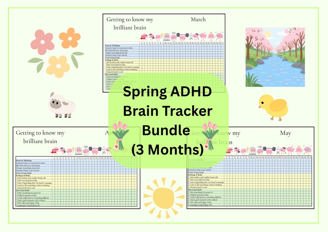 ADHD Brain Tracker Bundle for Kids | Emotional Regulation Printables (3 ...