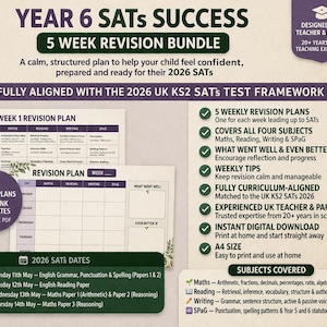 2026 SATs Revision Bundle | 5-Week KS2 Printable Plan | Maths, Reading, Writing & SPaG UK