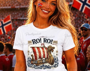 Ro Ro Noruega Barco vikingo Fútbol Aficionado noruego PNG: Camiseta de fútbol de Noruega Fútbol nórdico Herencia vikinga Orgullo noruego png (Descarga digital)