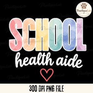 Auxiliar de salud escolar PNG: Asistente de salud escolar estilo bohemio PNG Agradecimiento al personal médico PNG Apoyo de oficina de enfermería Clipart PNG (Descarga digital)