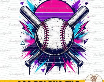 Jugador de sóftbol synthwave espacial vintage PNG: Jugador de sóftbol gráfico retro cósmico deportivo png Galaxia neón (Descarga digital)