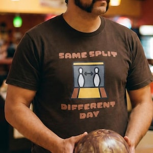 Divertente maglietta da bowling / Maglietta con spacco 7-10, maglietta con battuta da papà, bowling di lega