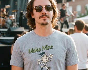 Gibson martini-T-shirt | Klassiek gin-cocktail-T-shirt, leuk drinkshirt