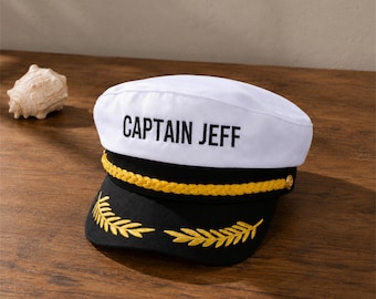 Custom Captain Hat Embroidered, Personalized Yacht Hat, Nautical Party Hat, Bride Captain Hat, Cruise Outfit