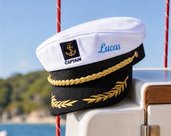 Personalized Sailor Captain Hat, Custom Embroidered Cruise Hat, Bachelorette Gift, Boat Party Accessory