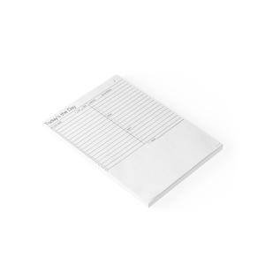 May include: A white notepad with the text "Today's the Day" at the top. The notepad has lines for writing and a section for notes.